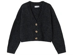 Name It dark grey melange boxy short strikcardigan